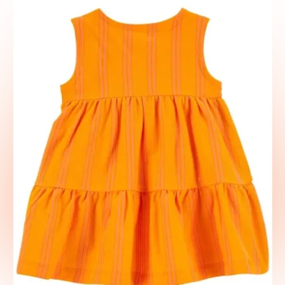 Orange striped Tiered sun dress 18M